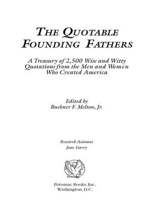 cover image of The Quotable Founding Fathers